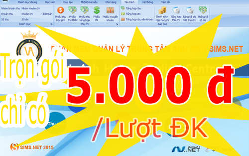 Phần mềm quản lý Trung Tâm Anh Ngữ chỉ với 5.000 đ